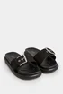 Yours Black Buckle Strap Mule Sandals In Wide E Fit - 7 Extra Wide Image 2