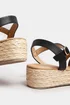 Yours Black Platform Espadrille Wedge Sandals In Extra Wide EEE Fit - 5 Extra Wide Image 4