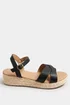 Yours Black Platform Espadrille Wedge Sandals In Extra Wide EEE Fit - 5 Extra Wide Image 3