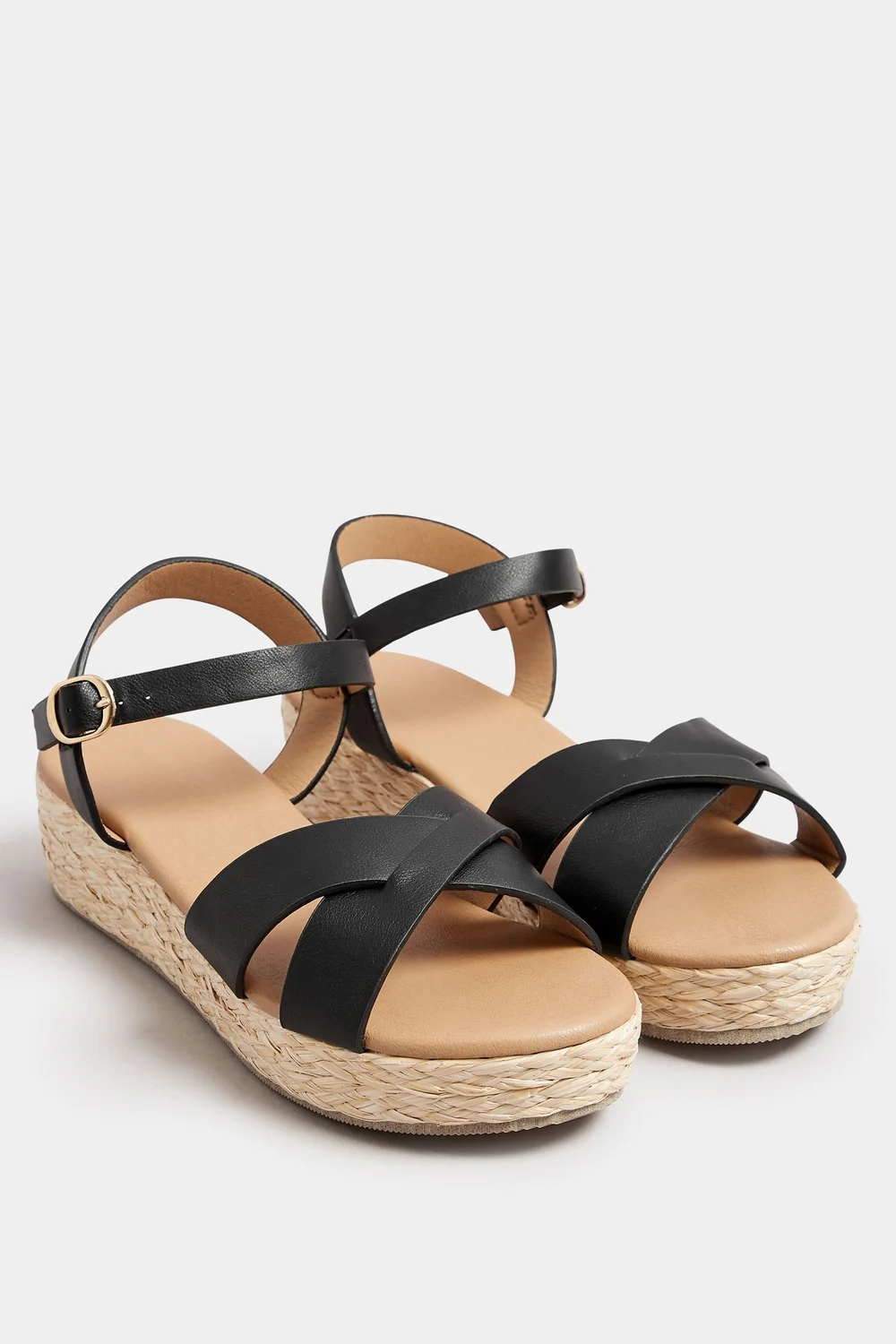 Yours Black Platform Espadrille Wedge Sandals In Extra Wide EEE Fit - 5 Extra Wide Image 2