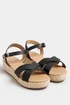 Yours Black Platform Espadrille Wedge Sandals In Extra Wide EEE Fit - 5 Extra Wide Image 2