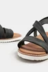 Yours Black Cross Over Strappy Wedge Sandals In Wide E Fit - 7 Wide Image 5