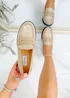 Love Lemonade Beige Crystal Royale Loafers - Size 3 Image 3