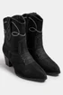Yours Black Faux Suede Contrast Stitch Western Heel Ankle Boots In Extra Wide EEE Fit - 5 Extra Wide Image 3