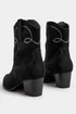 Yours Black Faux Suede Contrast Stitch Western Heel Ankle Boots In Extra Wide EEE Fit - 5 Extra Wide Image 5