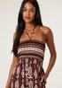 Blue Vanilla Brown Ethnic Print Strapless Elasticated Jumpsuit - S/M Image 2