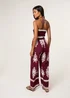 Blue Vanilla Burgundy Strapless Shirred Waist Jumpsuit - Medium/Large Image 4