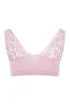 Yours Curve Pink Seamless Lace Padded Non-Wired Bralette - Size 26-28 Clothing Image 4
