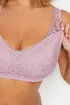 Yours Curve Pink Seamless Lace Padded Non-Wired Bralette - Size 26-28 Clothing Image 2