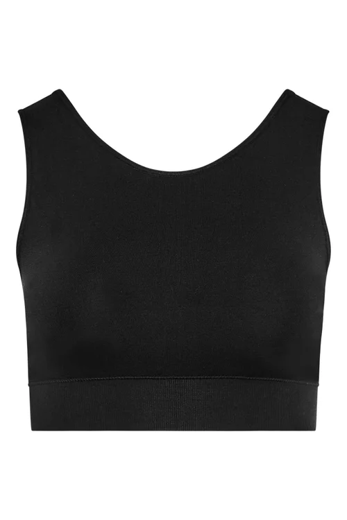 Yours Black Seamless Longline Padded Bralette Top - Size 14-16 Image 3