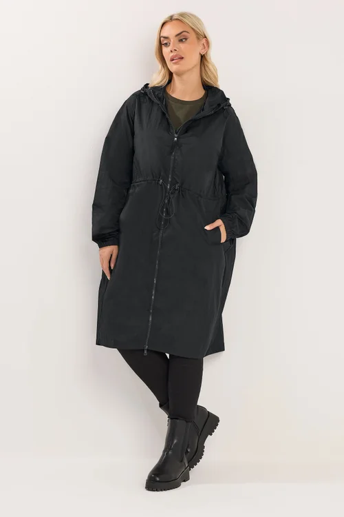 Yours Curve Black Lightweight Longline Parka Jacket - 16 Image 2