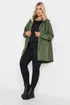 Yours Curve Khaki Green Drawstring Lightweight Parka Jacket - 18 Image 2