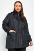 Yours Curve Navy Blue Drawstring Lightweight Parka Jacket - 34-36 Image 1