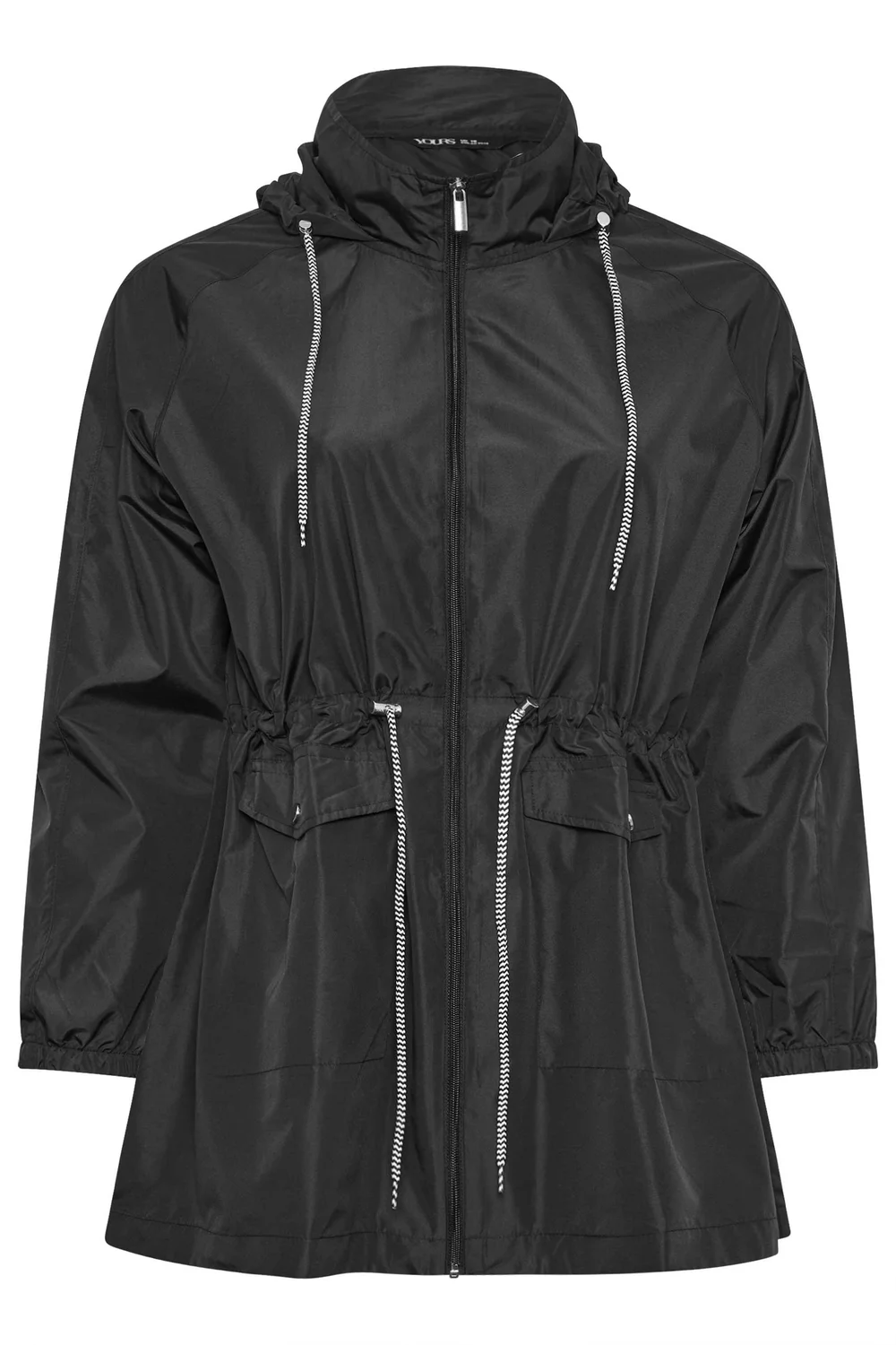 Yours Curve Black Drawstring Lightweight Parka Jacket - 20 Image 5