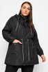 Yours Curve Black Drawstring Lightweight Parka Jacket - 20 Image 1