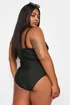 Yours Curve Black Crossover Super Sculpt Swimsuit - Size 26 Image 5