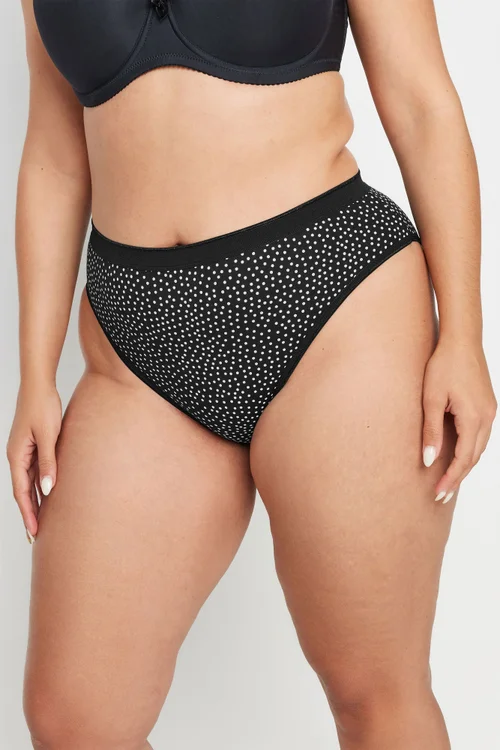 Yours 5 Pack Curve Black High Leg Knickers - 38-40 Image 2