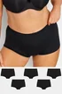 Yours 5 Pack Curve Black High Waisted Shorts - 30-32 Image 1