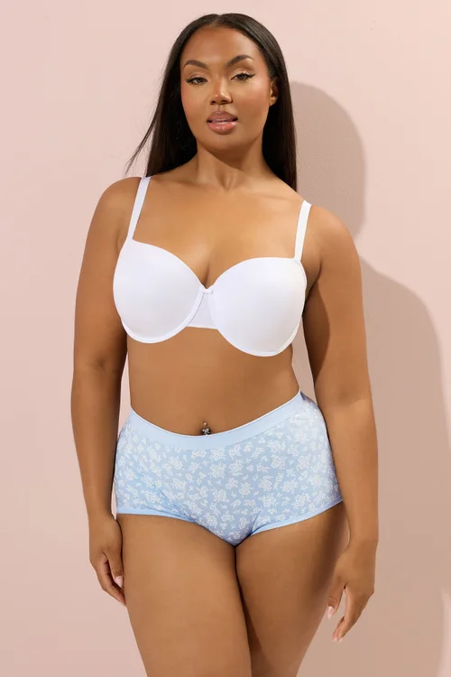 Yours 5 Pack Curve Blue Floral Print Full Briefs - 22-24 Image 3