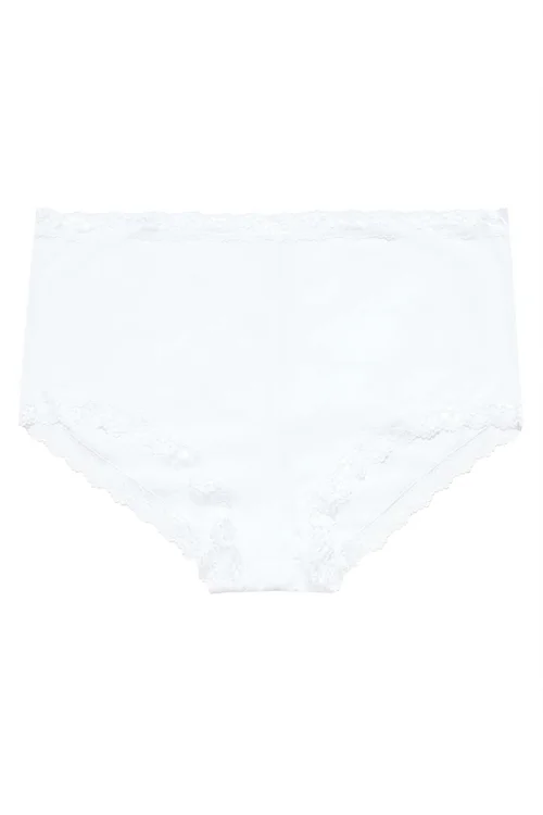 Yours 4 Pack Curve White Lace Trim High Waisted Shorts - 26-28 Image 4