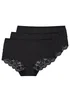 Yours 3 Pack Curve Black Lace Full Briefs - 34-36 Image 4