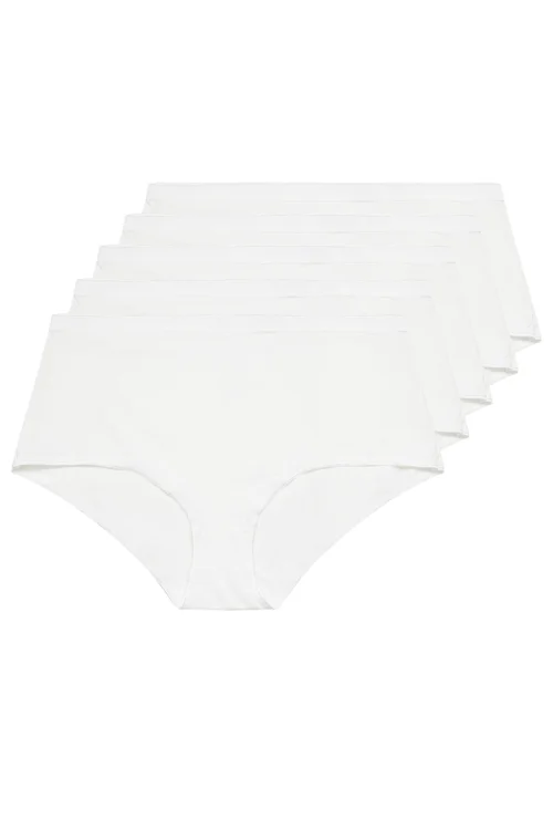 Yours Curve 5 Pack White Stretch Full Briefs - 14-16 Image 5