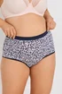 Yours 5 Pack Curve Navy Blue Leopard Print Full Briefs - 38-40 Image 2