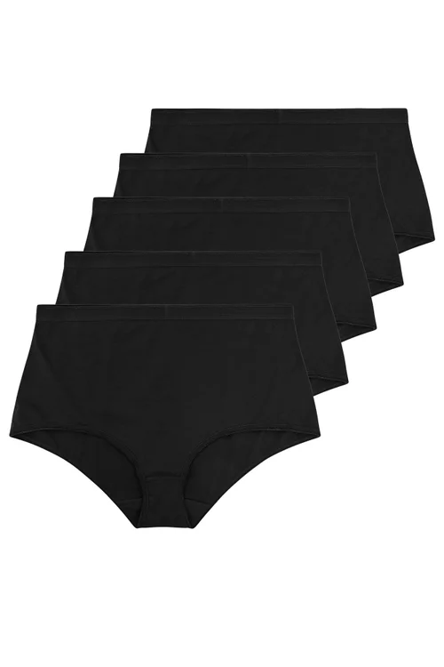 Yours Curve 5 Pack Black Stretch Full Briefs - Size 22-24 Image 3