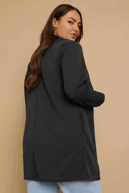 Yours Curve Black Longline Blazer - 26 Image 3
