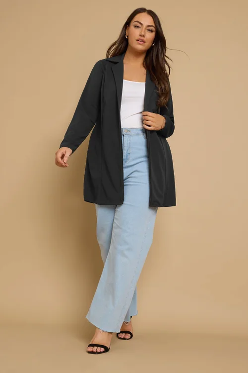 Yours Curve Black Longline Blazer - 26 Image 2
