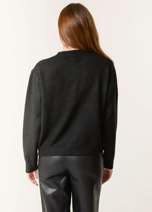 Blue Vanilla Black Diamante Detailed Leaf Branch Cardigan - Small/Medium Image 4