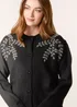 Blue Vanilla Black Diamante Detailed Leaf Branch Cardigan - Small/Medium Image 2