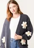 Blue Vanilla Navy Daisy Large Flower Cardigan - Small/Medium Image 1