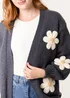 Blue Vanilla Navy Daisy Large Flower Cardigan - Small/Medium Image 3