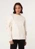 Blue Vanilla Ivory Bow Sleeve Sweatshirt - Small/Medium Image 1