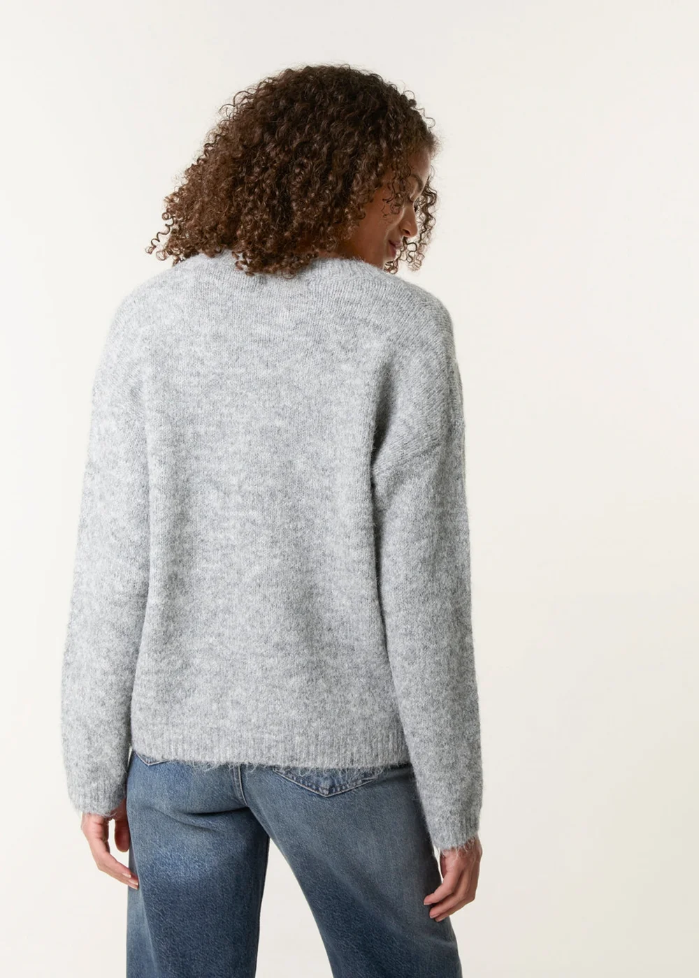 Blue Vanilla Grey Jumper With Embroidered Flowers - S/M Image 4