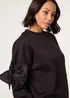Blue Vanilla Black Bow Sleeve Sweatshirt - Small/Medium Image 3