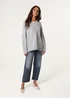Blue Vanilla Grey Lace Trim V Neck Jumper - One Size Image 1