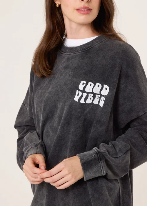 Blue Vanilla Grey Good Vibes Sweatshirt - One Size Image 4