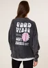 Blue Vanilla Grey Good Vibes Sweatshirt - One Size Image 2