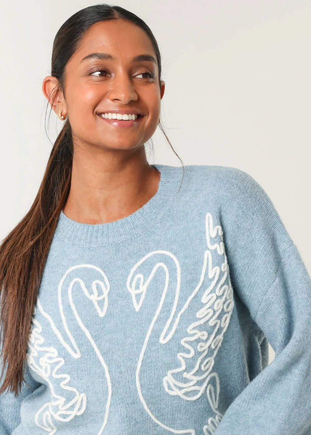 Blue Vanilla Blue Embroidered Design Jumper - Small/Medium Image 2