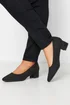 Yours Black Faux Suede Block Heel Court Shoe In Extra Wide EEE Fit - 6 Extra Wide Image 1