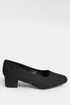 Yours Black Faux Suede Block Heel Court Shoe In Extra Wide EEE Fit - 6 Extra Wide Image 3