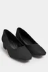 Yours Black Faux Suede Block Heel Court Shoe In Extra Wide EEE Fit - 6 Extra Wide Image 2