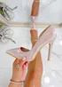 Love Lemonade Pink Sparkly Shimmer Heels - Size 5 Image 2