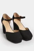 Yours Curve Black Platform Court Shoes In Extra Wide EEE Fit - 6 Extra Wide Image 2