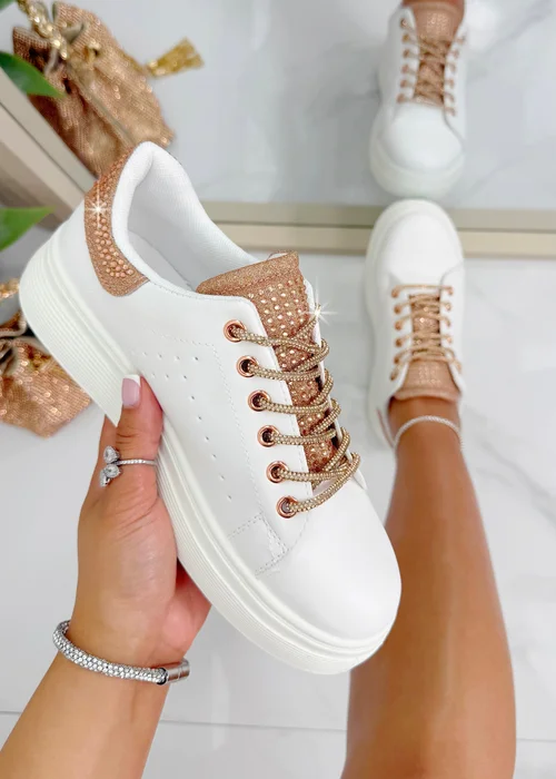 Love Lemonade Rose Gold Crystal Brilliance Trainers Limited Edition - Size 4 Image 3