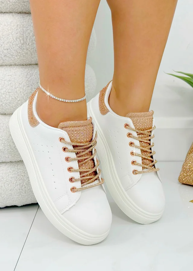 Love Lemonade Rose Gold Crystal Brilliance Trainers Limited Edition