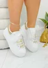 Love Lemonade Gold Sparkly Pearl Charm Trainers - Size 3 Image 1
