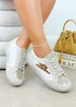 Love Lemonade Leopard Glitter Bolt Trainers - Size 5 Image 1